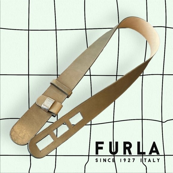 Furla Khaki Leather Waist Belt display picture 2